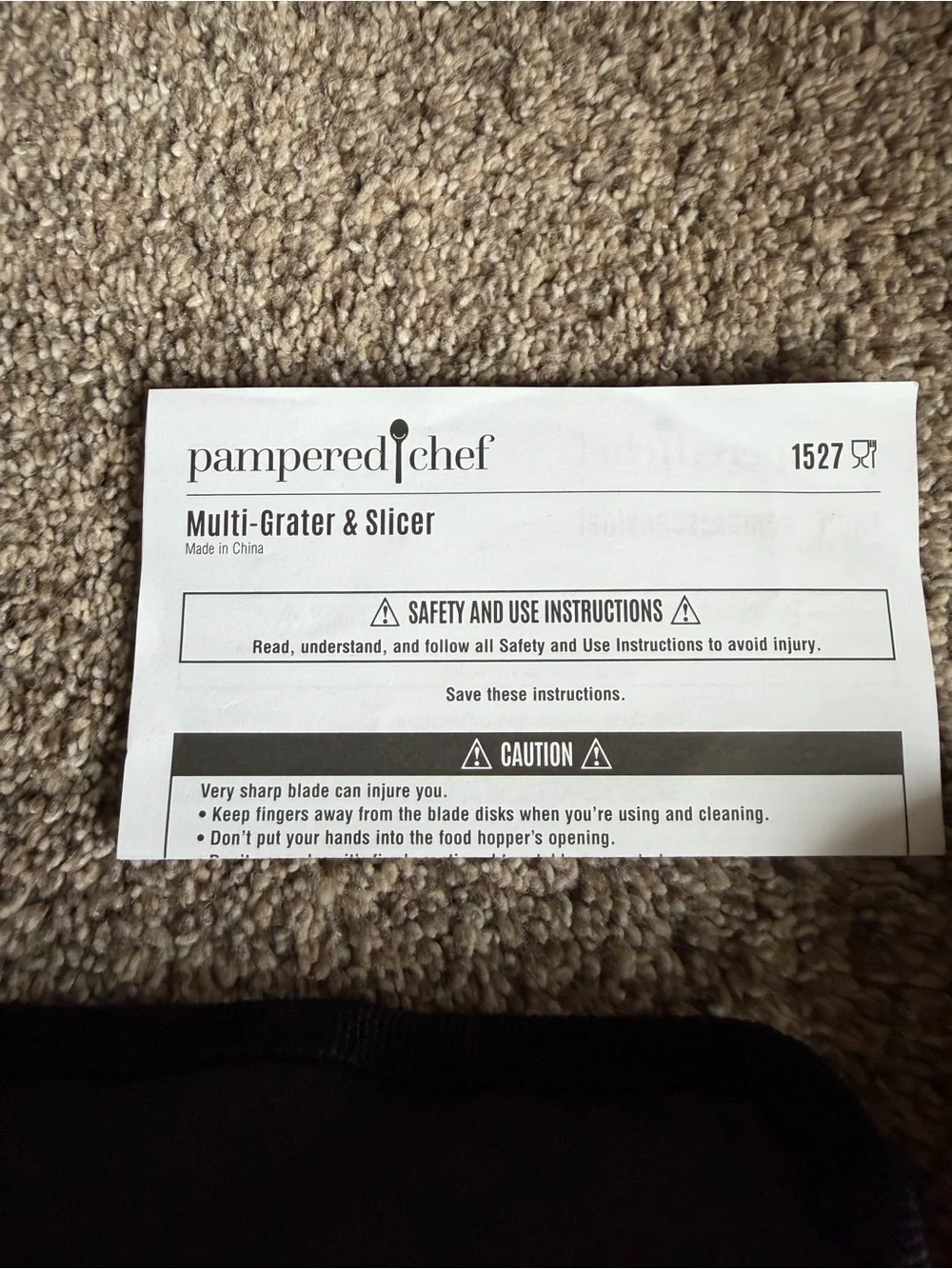 Pampered Chef Black Rotary Slicer Accessory Set with Stainless Discs